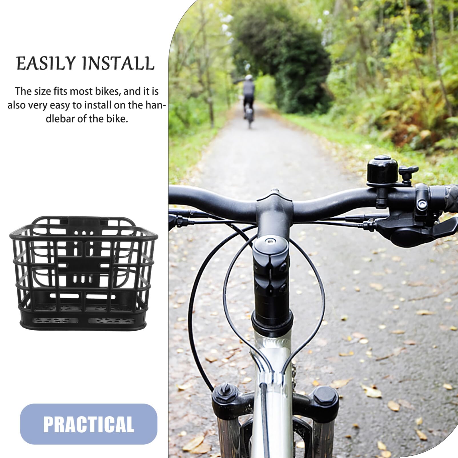 Amazon | Kisangel プラスチック 自転車 カゴ 蓋付き フロント